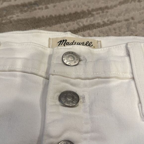 Madewell white 10" High-Rise Skinny Crop Jeans: Button-Front Edition size 32 EUC - Picture 4 of 10